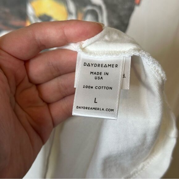 Free People Daydreamer Led Zeppelin Swan Song White Graphic Band Tee Sz L Indie - Picture 7 of 8